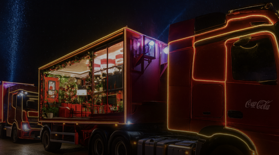 Estrutura móvel iluminada para evento presencial